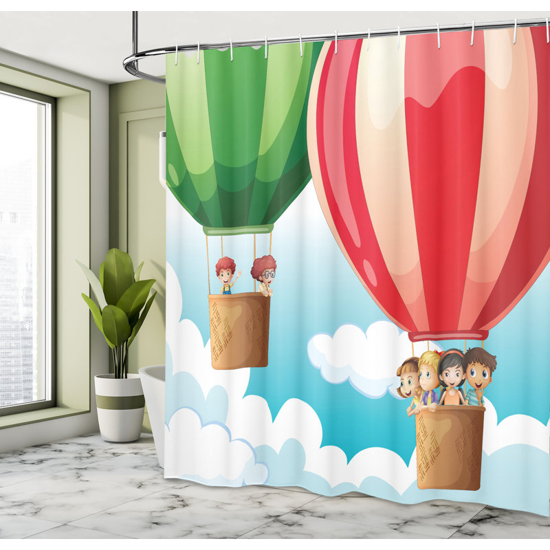 East Urban Home Explore Shower Curtain in Balloons, 70"H x 69"W
