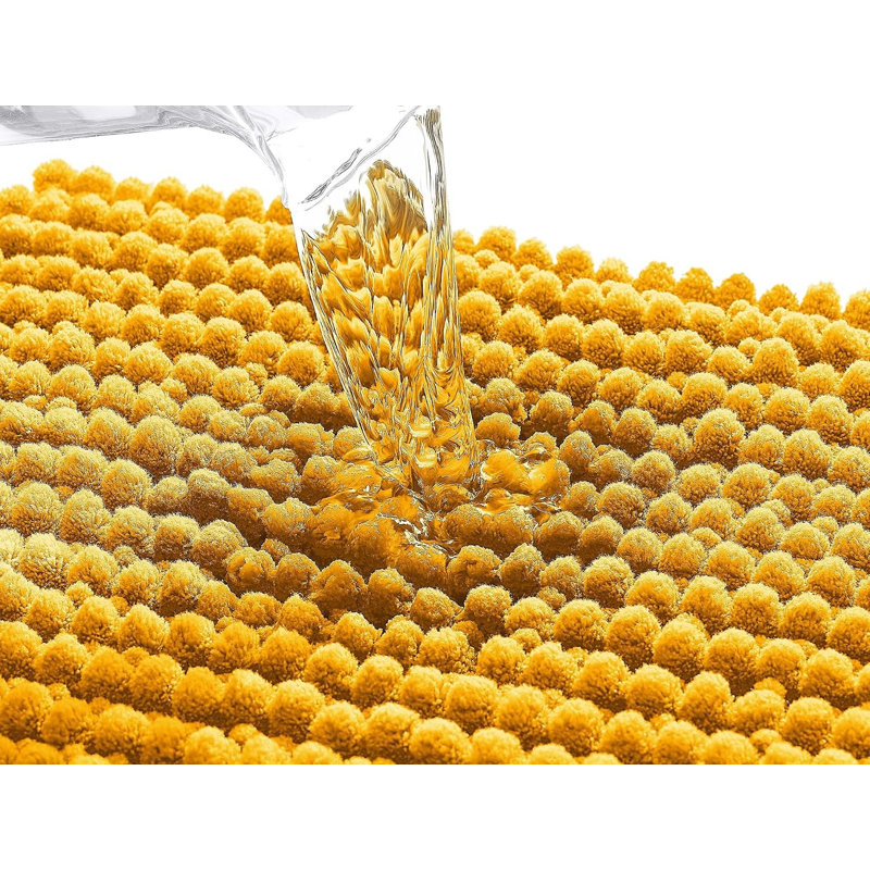Tapis de bain épais en chenille 51 x 76 cm, doux et absorbant, Golden Yellow