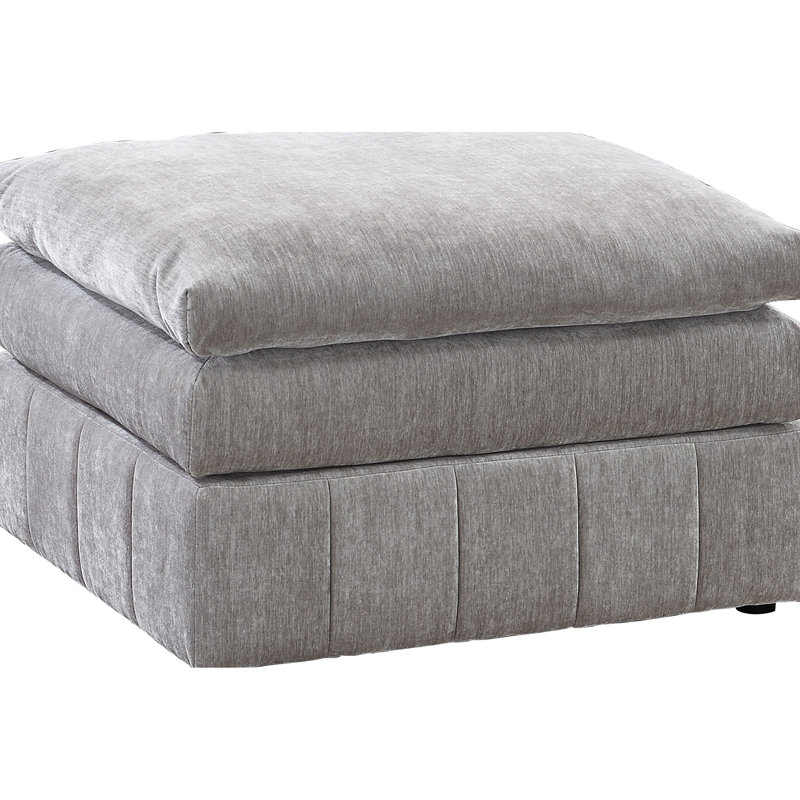 6Pc Modular Living Room With Triple Layer Cushion & Suede In Grey Sectional Fabric