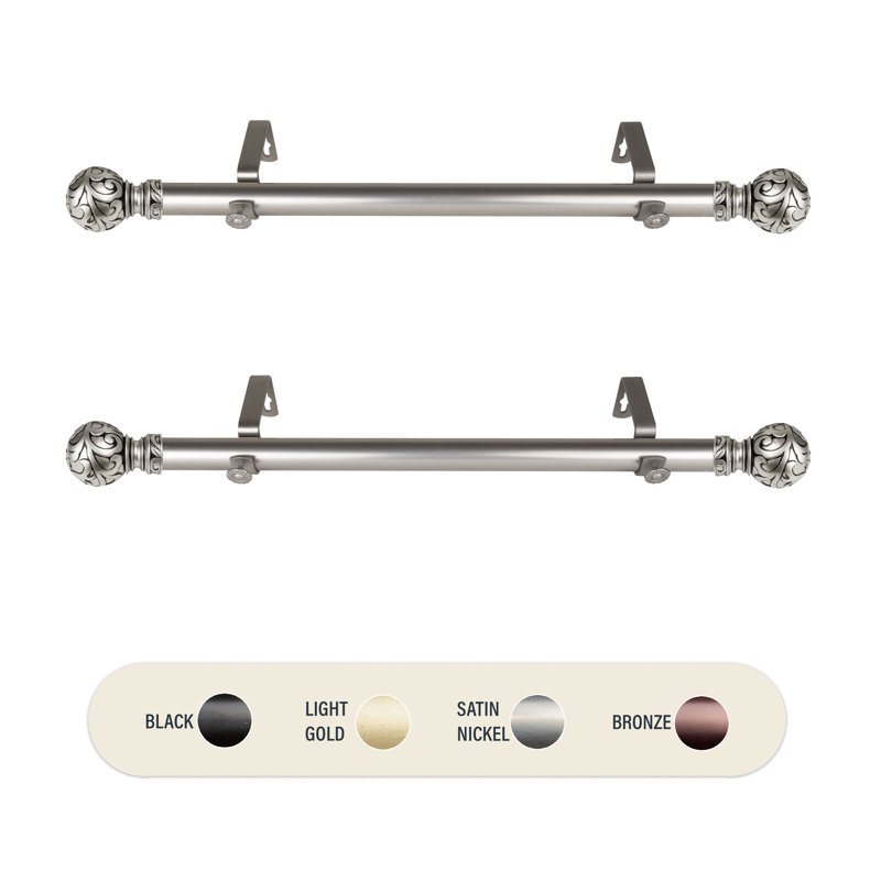 Tringle à rideaux simple cyprès deasia, Nickel satiné