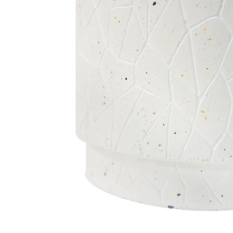 Table de bout d'extérieur en béton pour terrasse, table d'appoint de salon Terrazzo blanc