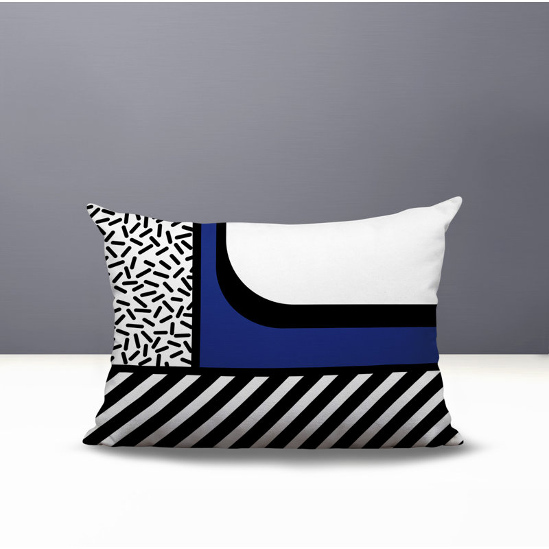 Oreiller rectangulaire réversible intérieur / extérieur Jazzo, Rectangulaire H 14 po x l 20 po, Marine