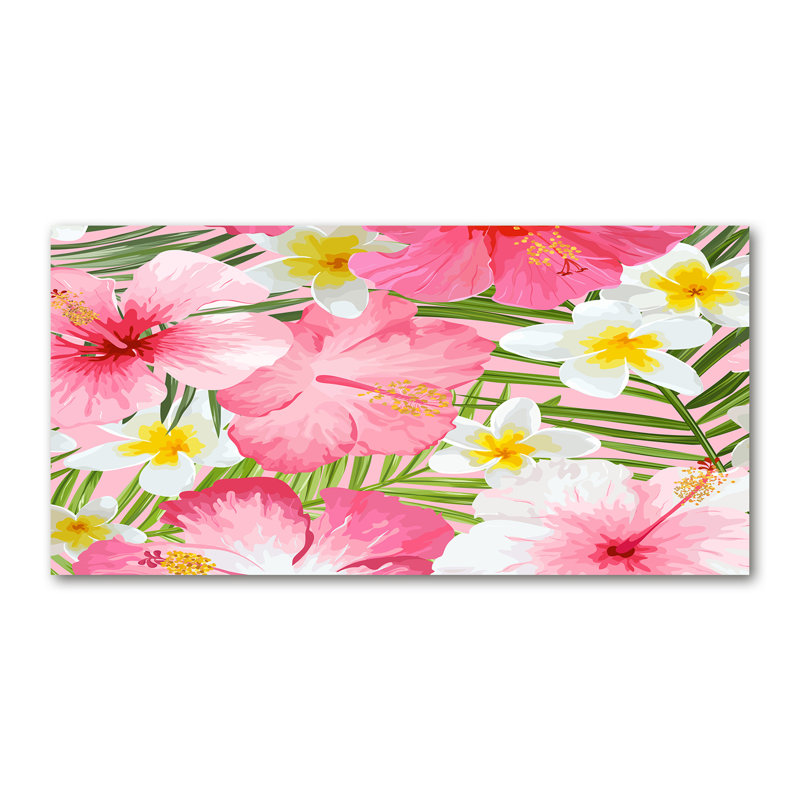 Tropical Flowers - Wrapped Canvas Print, Canvas, 50cm H x 100cm W x 2cm D