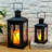 Set of 2 Decorative Candle Lantern 12'' & 8'' High Metal-1404193158