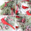 Guirlande de Noël perroquet rouge artificiel à la main avec guirlande de Noël 17,7 pouces