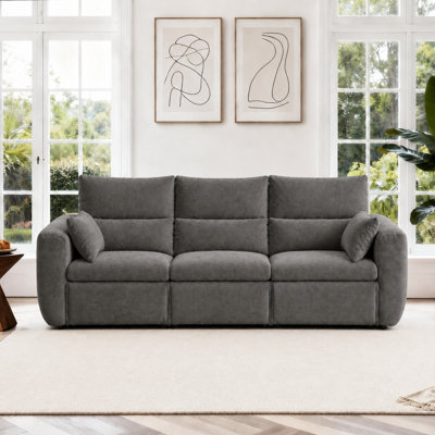 Itohan 115'' Upholstered Slipcovered Modular Sofa