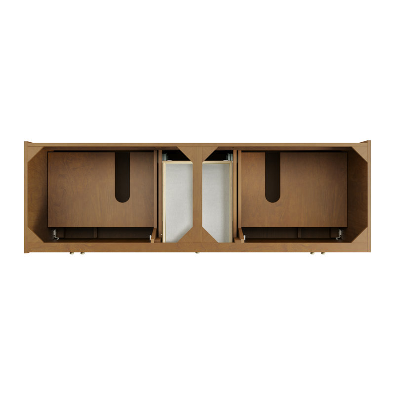Laurent 72'' W Double Bathroom Vanity Base, Honey Oak