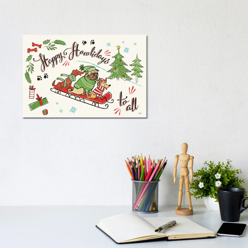 Winter Wooferland I by Janelle Penner - Wrapped Canvas Print, 20.32 cm H x 30.48 cm W