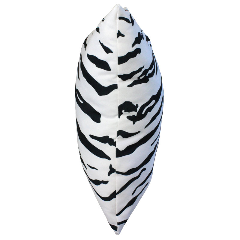 Animal Print Reversible Throw Pillow, White