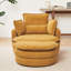 Fauteuil pivotant de 38 po avec coussin en velours côtelé pour salon-72320601