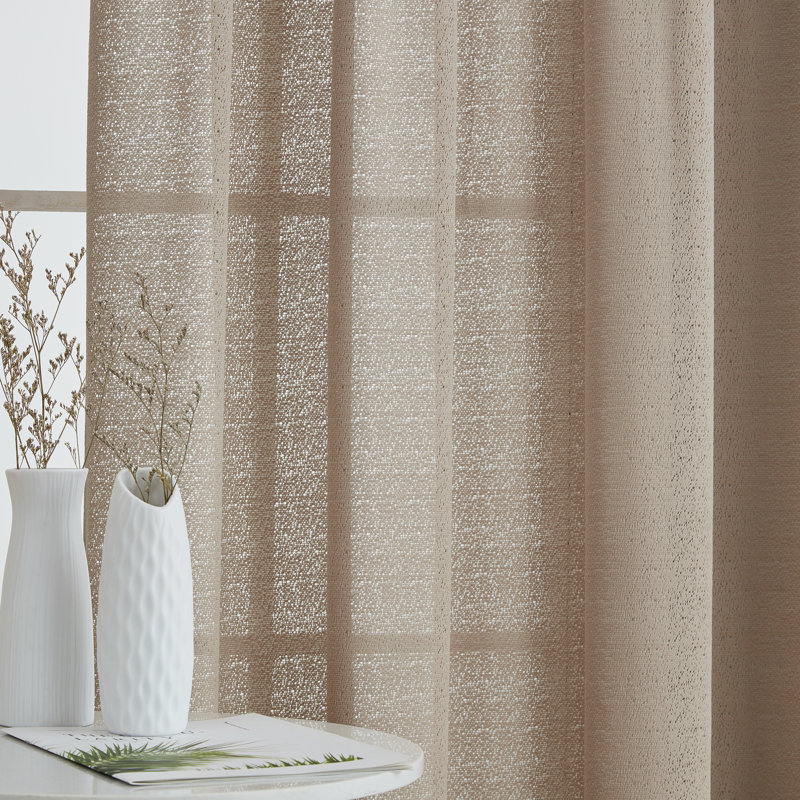Tillie Semi Sheer Pair, Taupe, 54" W x 84" L