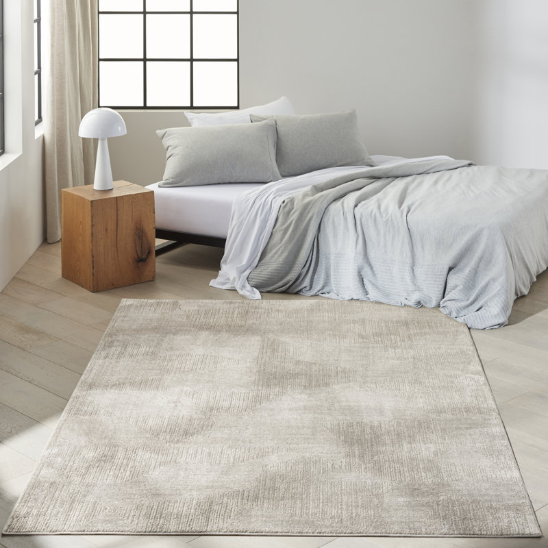 Calvin Klein Irradiant Silver Rug, Rectangle 160 x 221cm