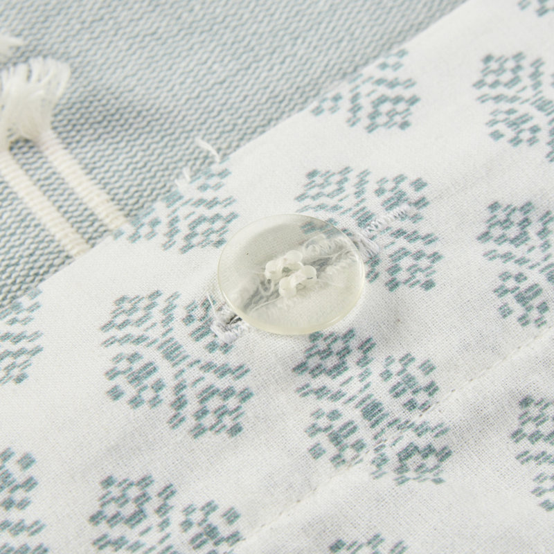Très grand / très grand décor de chambre en coton - Motif brodé, taies décoratives assorties, ensemble de literie lavable à la machine, housse de couette réversible, 2