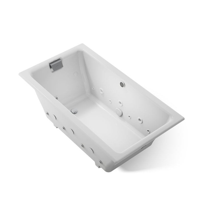 Ensemble de baignoire à remous effervescente 66 po x 36 po Tea-for-Two® avec ensemble spa, Gris glacial