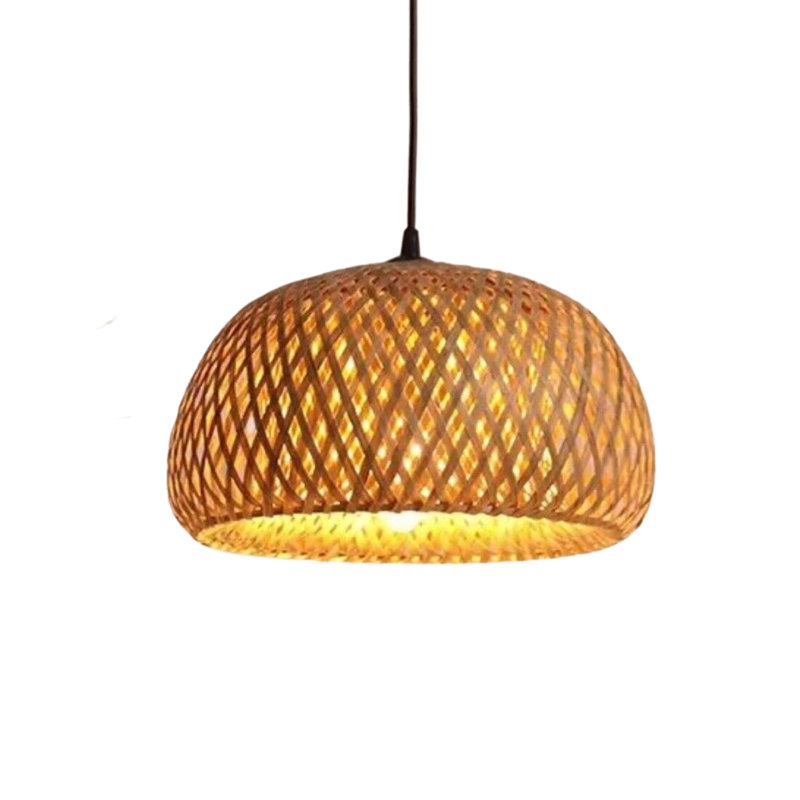Bettylee 18cm H Rattan Round Lamp Shade in Brown