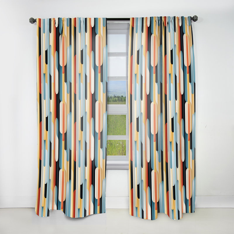 Lignes contemporaines - Rideau rayé - Velours obscurcissant - 1 panneau, L 52 po x L 63 po