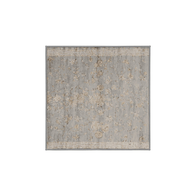 Tapis gris lavable à la machine GSIX03597, Carré 4 pi