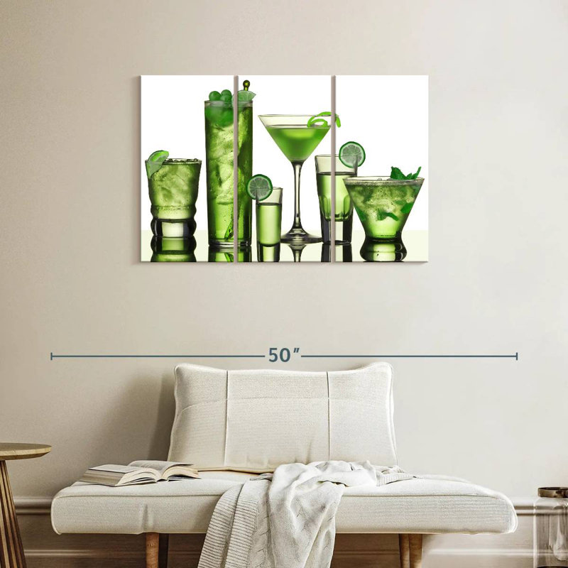 'Green Lime Cocktails, 24" H x 38" W