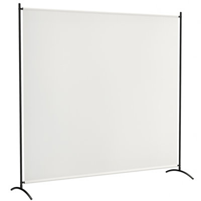 Single Panel Outdoor Privacy Screen, 5.9FT Tall Room Divider with UPF30+ Protection, Freestanding Privacy Panel Partition with Stable Base for Indoor Outdoor Use, Beige