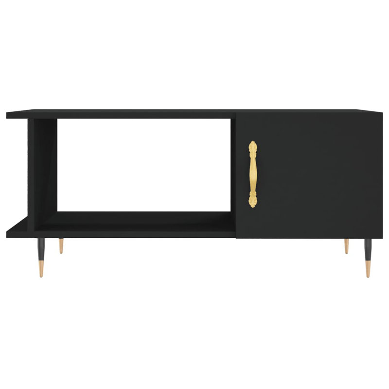 Caldina Four Leg Coffee Table with Storage, Black