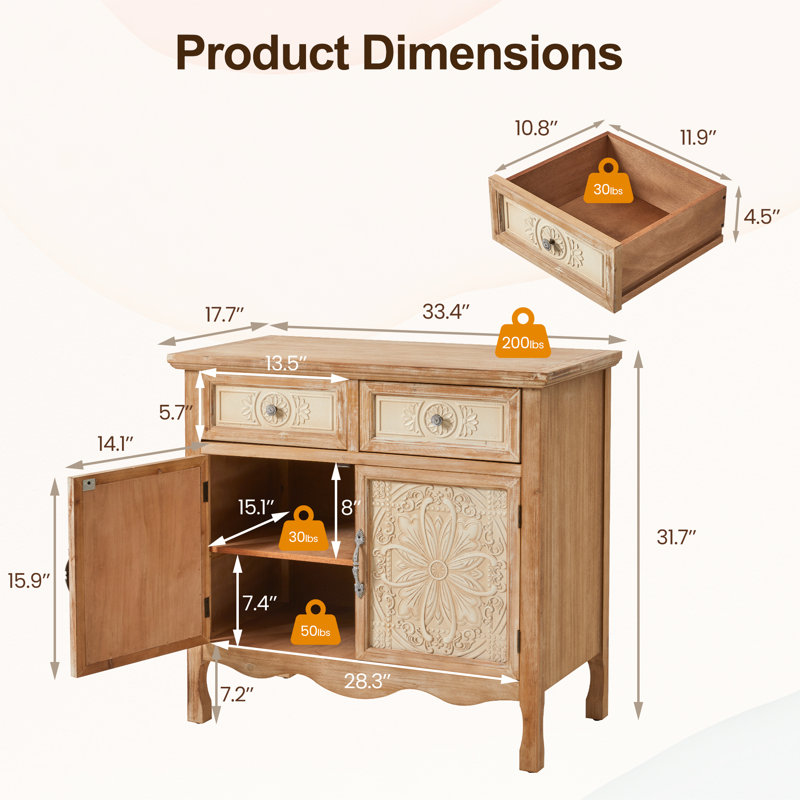 Ensemble de 2 armoires d'appoint Castella