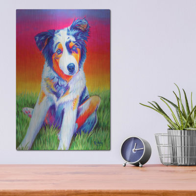 Luxe Blue Art «Blue Merle Aussie Puppy» par Rebecca «Blue Merle Aussie Puppy» par Rebecca Wang Art