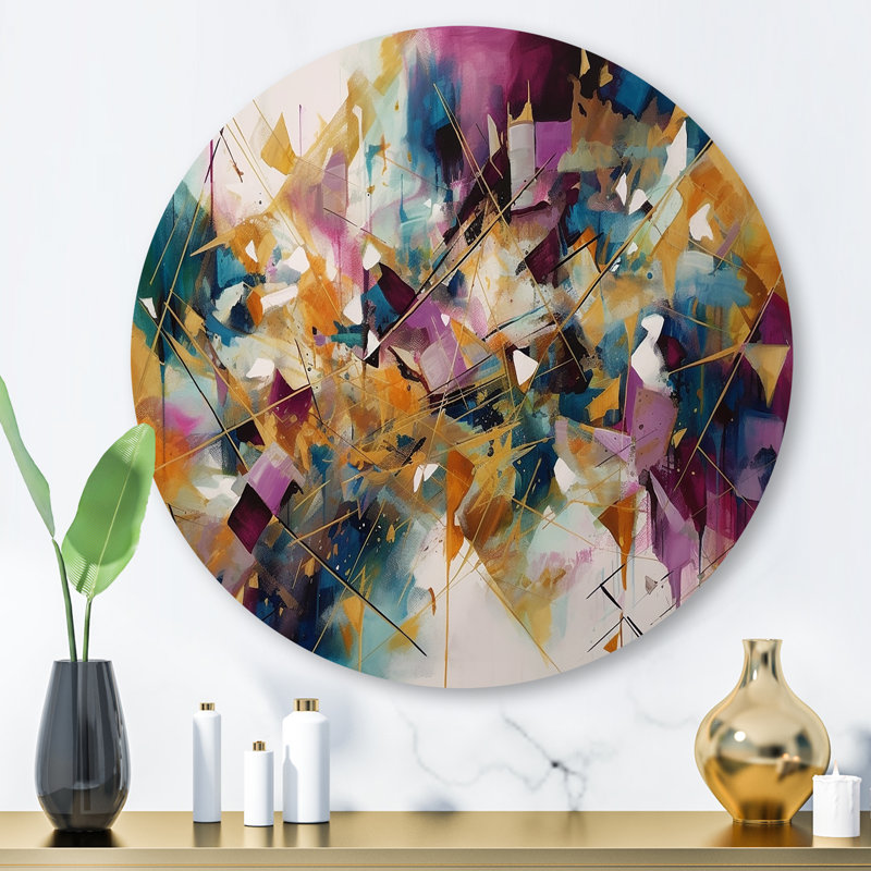 Abstract Wall Decor on Metal, 29" H x 29" W x 1" D