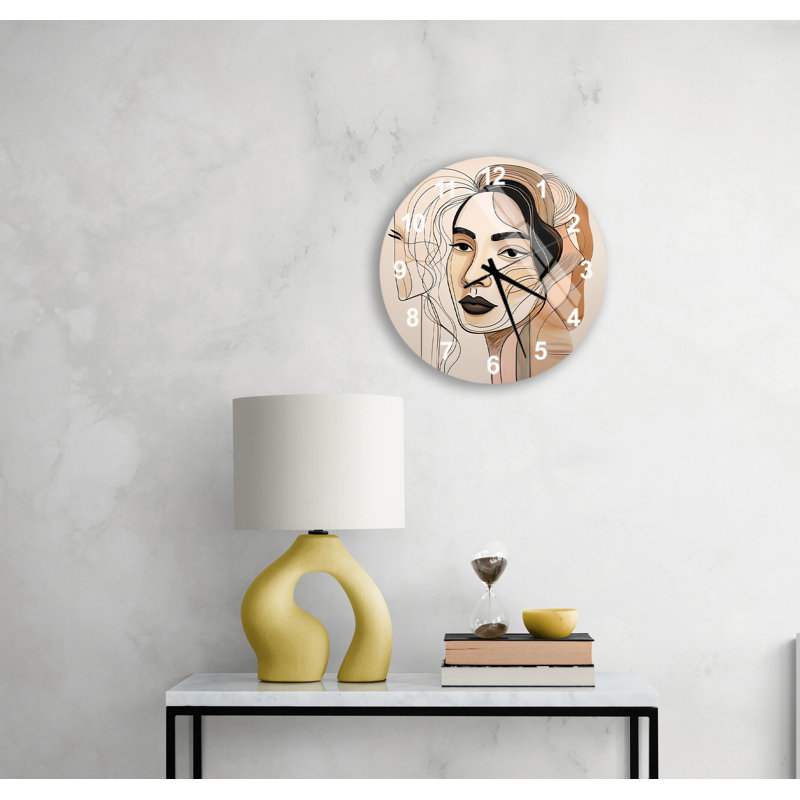 Horloge murale abstraite abstraite, Blanc