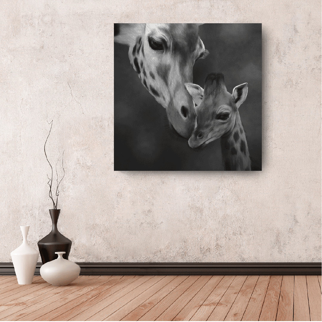 " Mama And Baby Giraffe " Latitude Run®