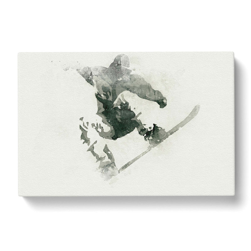 The Snowboarder in Abstract - Wrapped Canvas Painting Print, 40cm H x 60cm W x 3cm D