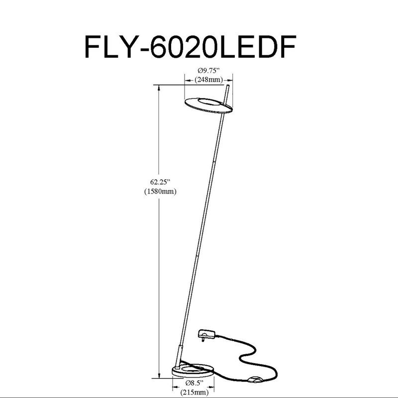 Lampe sur pied Finley - 20 W, Laiton vieilli