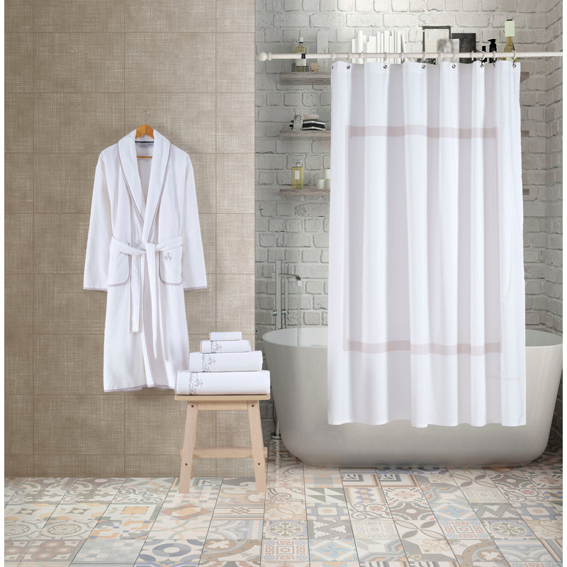Solid Colour Single Shower Curtain, White