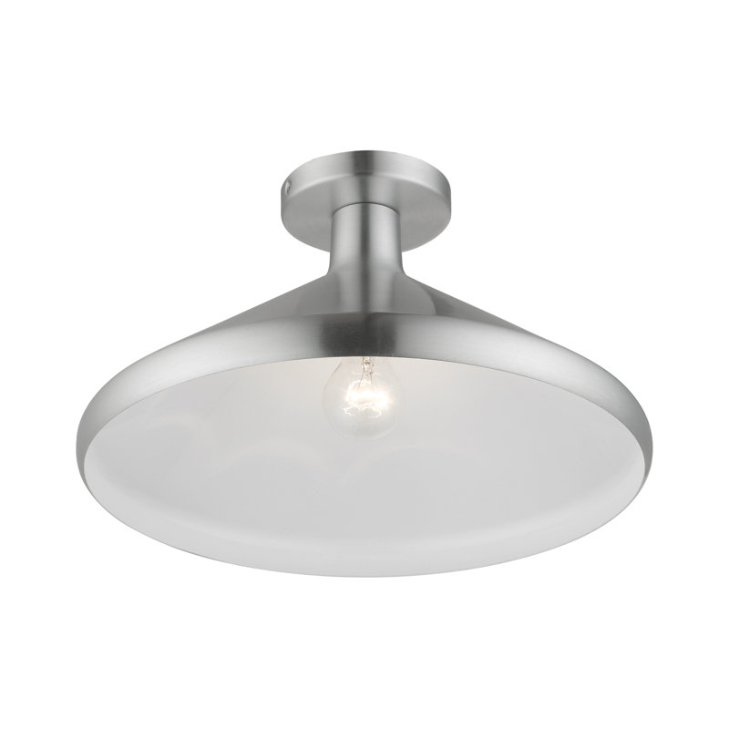 Plafonnier semi-encastré 1 lumière 15,25 po Fieldbrook, Aluminium brossé