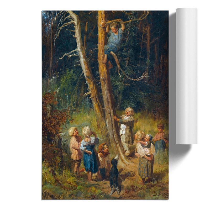 Children In A Forest by Viktor Vasnetsov - No Frame Painting, 59cm H x 42cm W x 0.1cm D
