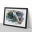 Hummingbird Bird on a Wire in Abstract - Picture Frame Painting Print-55763797-55763798