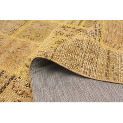 Tapis de la surface en laine beige/vert 7 pi x 9 pi 9 po main-of-kind-noué la 1980 Lave