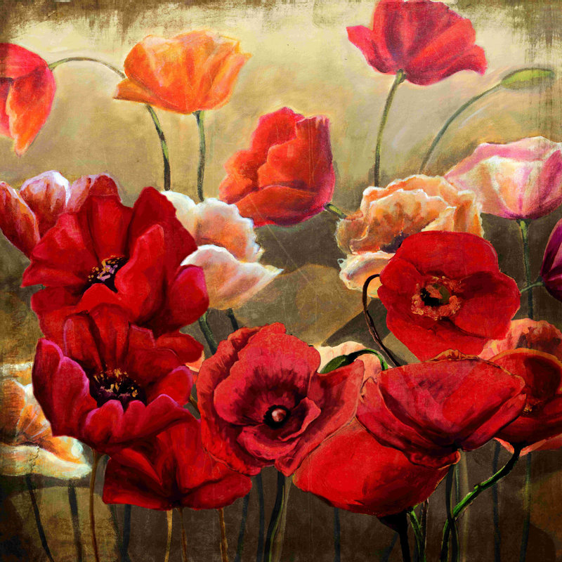 Tous les coquelicots 3, H 12 po x l 12 po