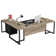 71'' Corner Desk with File Cabinet, Large L Shaped Desk with Mobile Filing Cabinet for Home Office