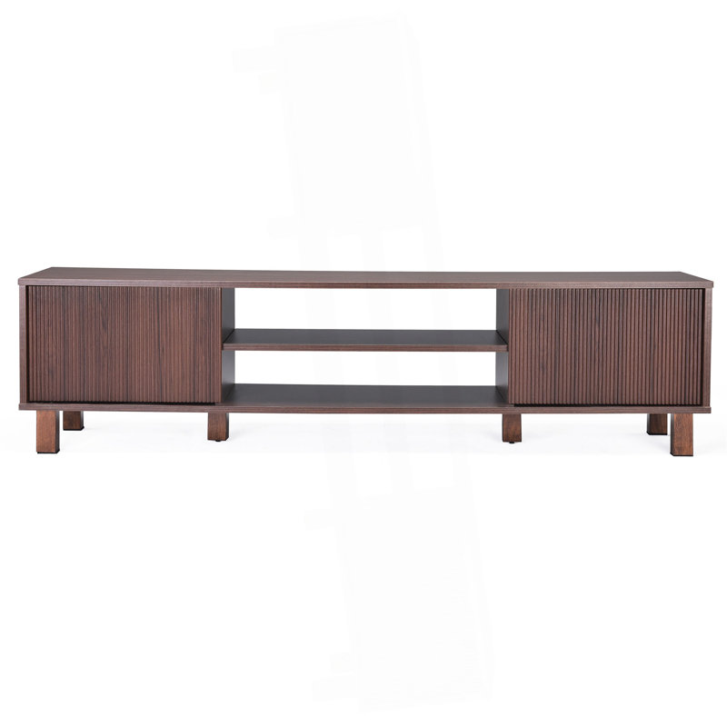 Merlino Solid and Manufactured Wood TV Stand with Cable Management , Walnut