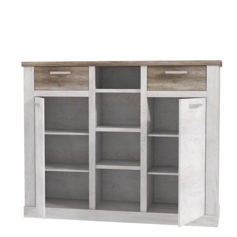 Nuzzo 159.6cm W 2 - Drawer Chest of Drawers, White