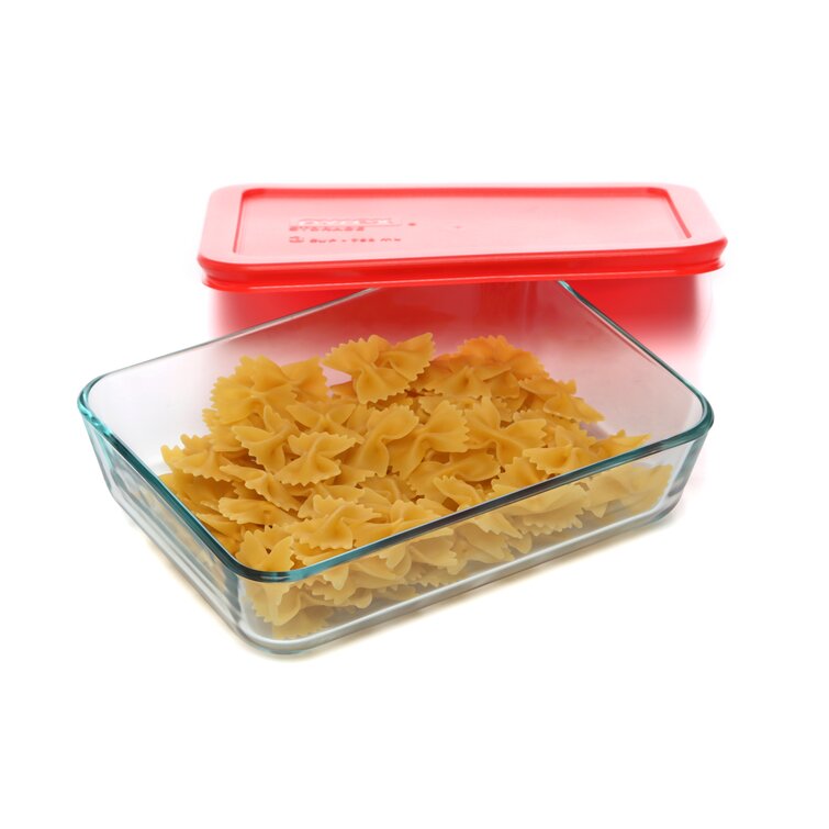  Pyrex 3-cup Rectangle Glass Food Storage Set Container (Pack of  4 Containers) Made in the USA: Home & Kitchen