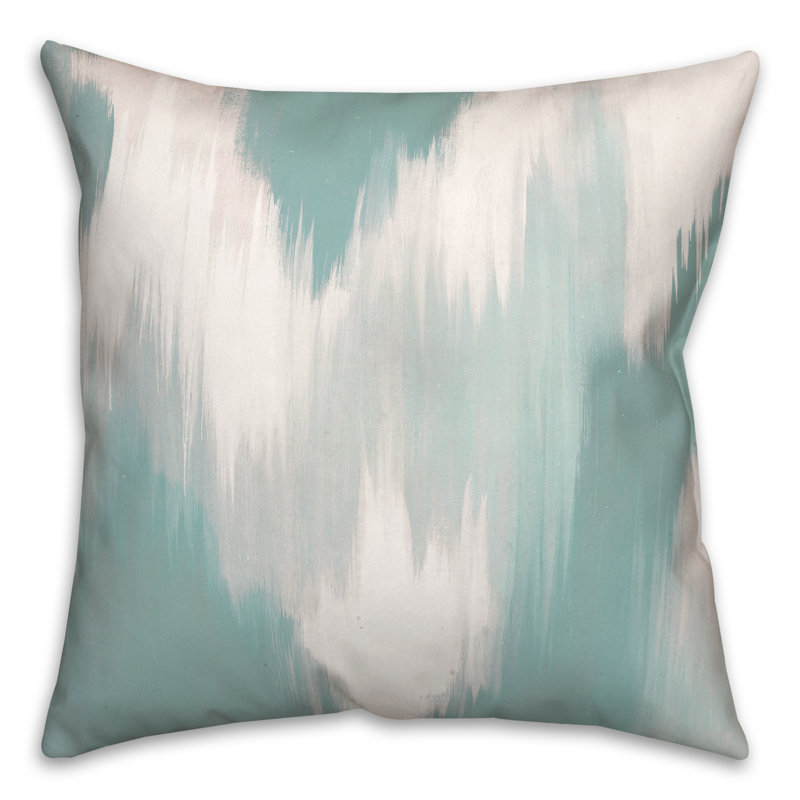 Abstract Throw Pillow, 16" x 16", Blue