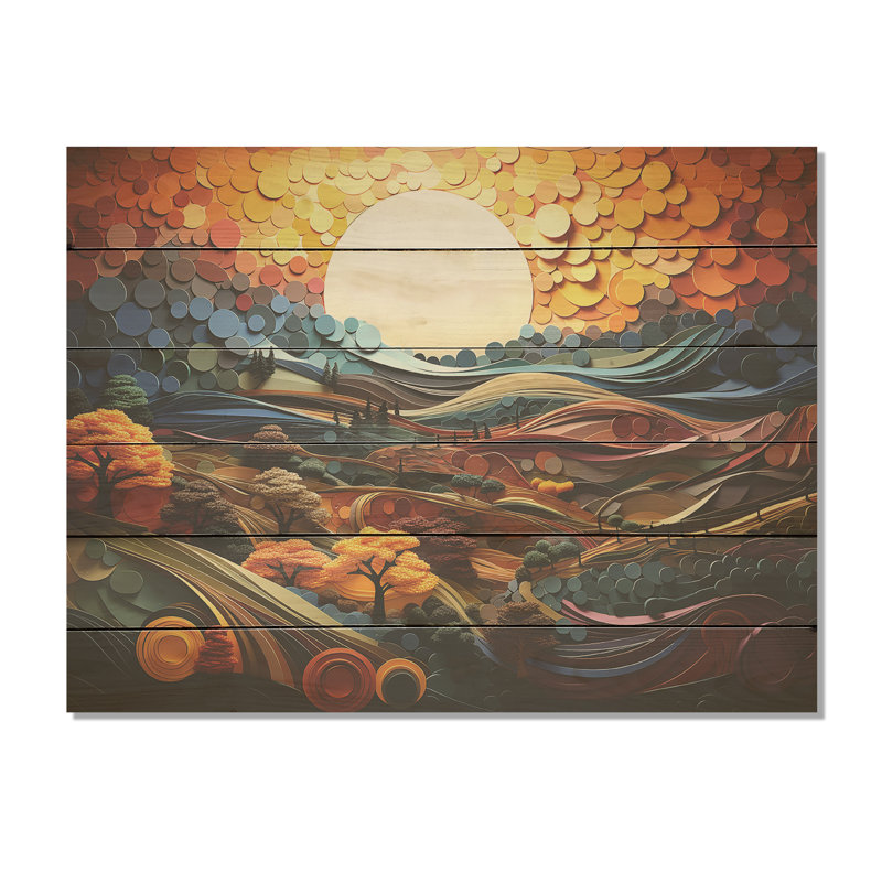 "Countryside Fusion Unveilé I" - Art mural en bois de ferme sur bois de pin naturel, H 10 po x l 20 po
