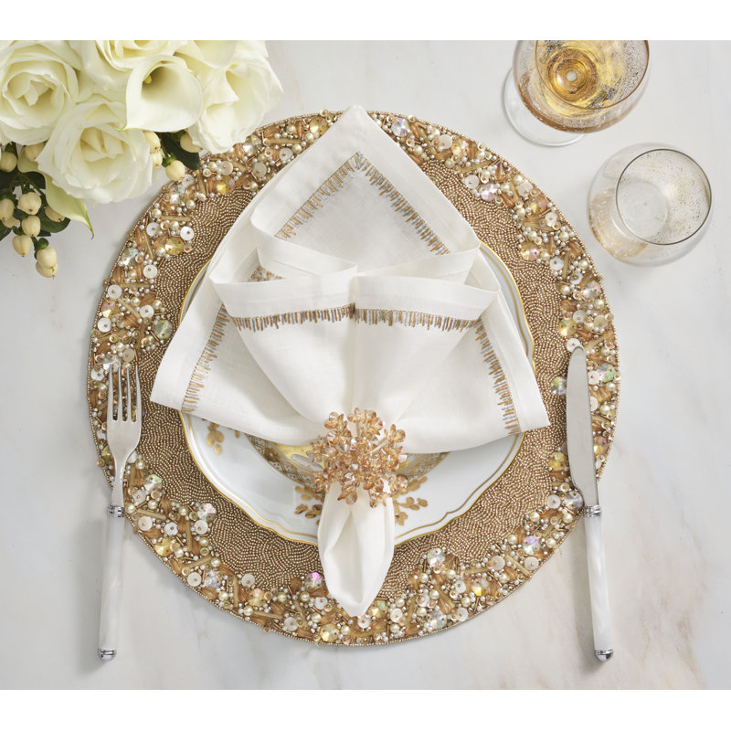 Aster Napkin Ring, Champagne