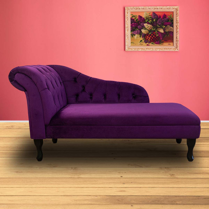 Upholstered Chaise Lounge, Black