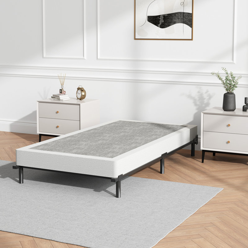 5 Inch Low Profile Box Spring Only with Fabric Cover Mattress Foundation Easy Assembly, Twin
