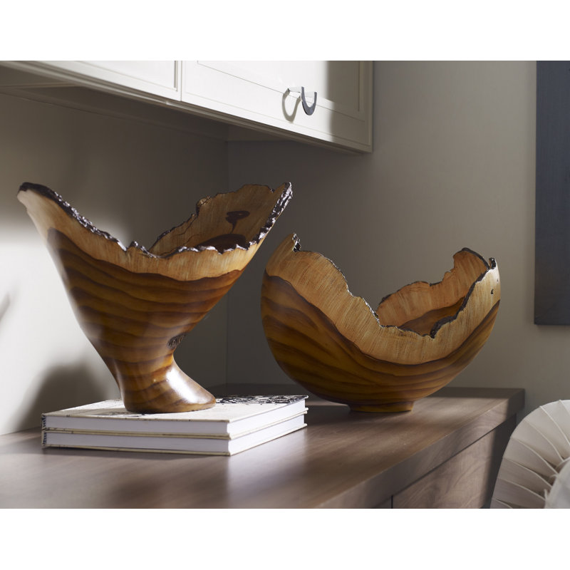 Burled Vase, Faux Wood