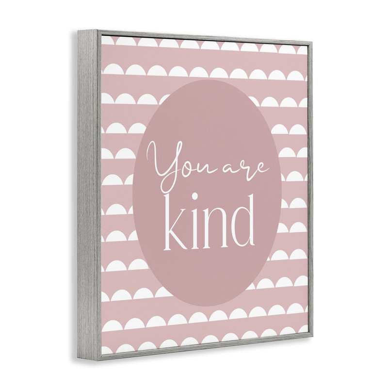 «You Are Kind Blush» rose, estampe numérique, design par Christine Simpson Art, Giclée de ferme grise encadrée