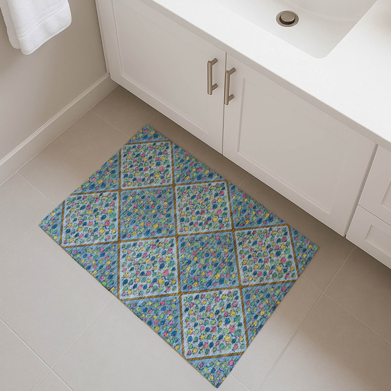 Machine Washable Indoor/Outdoor Chantille ACN2579 Kids Rug, 1'8" x 2'6", Blue