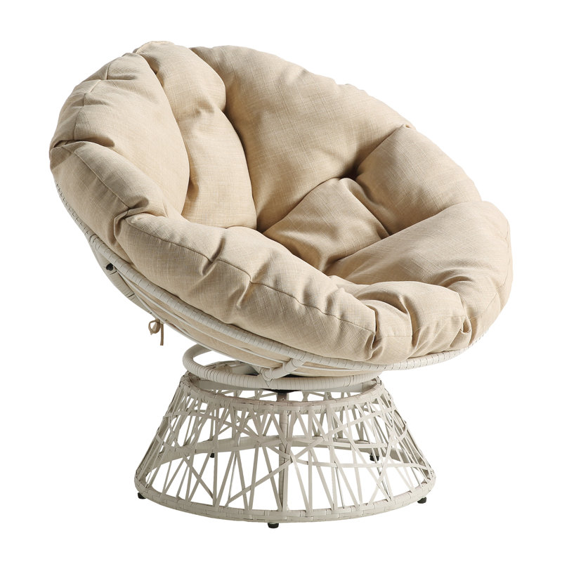 Daysi Upholstered Swivel Accent Chair, Beige 100% Polyester, Cream